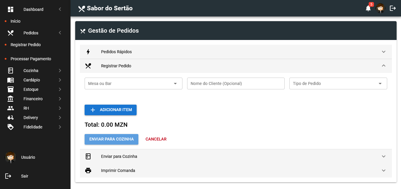 Sistema de Gestão Comercial e Restauração